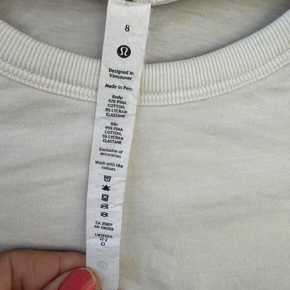 Lululemon Womens White Twist Front T-Shirt Size 8 - Picture 7 of 11